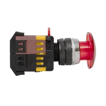 Кнопка красная AELA-22 Гриб с подсветкой 220В NO+NC