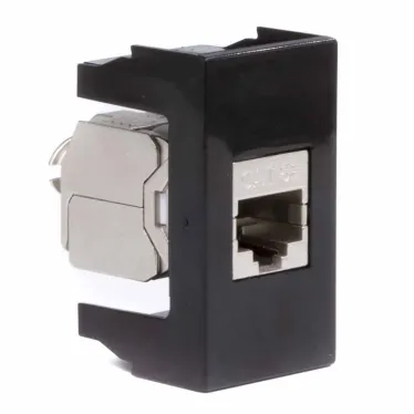 Розетка RJ-45 категория 5E экран Viva 1 модуль черная
