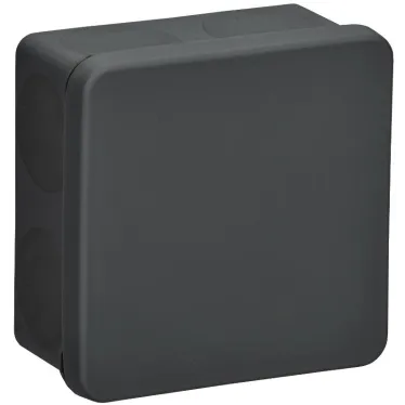 Коробка распаячная двухкомпонентная КМ42455 для открытой проводки безгалогенная (HF) 100х100х50мм IP67 8 вводов черная IEK