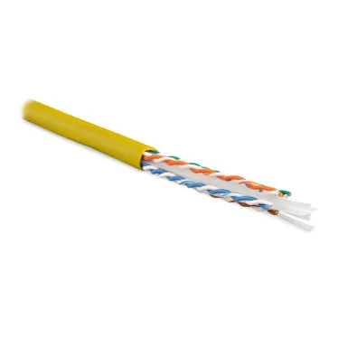 Витая пара U/UTP кат 6 4 пары AWG23 solid с разделителем IN LSZH нг(А)-HF желтый 100м