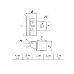 Зажим балочный 3-8мм с отгибом и резьбой М6 PROxima