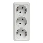 Розетка Рим 3-местная 16А с заземлением белая