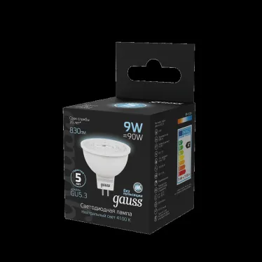 Лампа светодиодная LED 9 Вт 830 лм 4100К софит MR16 нейтральный GU5.3 AC 220В Black Gauss