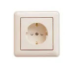 W59 Розетка скрытая с заземлением бежевая