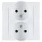 15 Розетка двойная 2Р 16А 250В винтовой зажим белый
