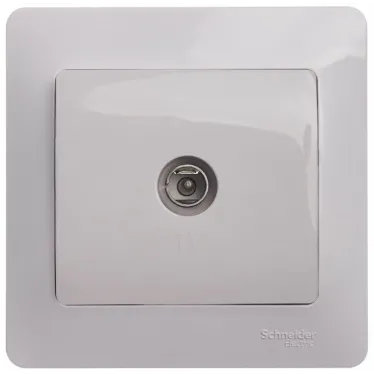 GLOSSA Розетка телевизионная TV проходная в рамку 4дБ белая