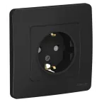 BLANCA скрытой установки розетка с заземлением со шторками, 16А, 250В, антрацит