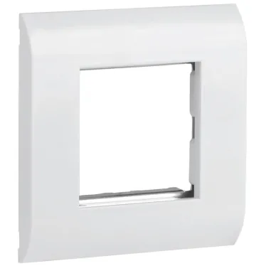 Рамка лицевая для модуля Mosaic 80х80мм металлический суппорт белая