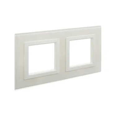 Рамка из натурального стекла, ''Avanti'', белая, 4 модуля