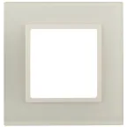 Рамка для розеток и выключателей Elegance 14-5101-02 на 1 пост, стекло, Эра Elegance, слоновая кость+слоновая кость