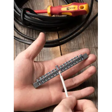 Шина PEN ноль-земля (6x9мм) 16 отв. цинк крепеж покраям