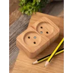 Розетка 2-местная ОП Минск 10А без заземления светлое дерево