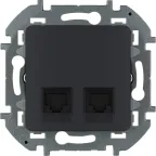 Двойная розетка RJ 45 категория 6 UTP INSPIRIA антрацит