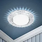 Светильник точечный декоративный cо светодиодной подсветкой Gx53, прозрачный DK LD24 SL/WH ЭРА