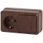 Блок розетка с выключателем Intro Quadro 2-701-10 горизонтальный 10(16)А-250В, IP20, ОУ, венге