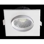 Светильник светодиодный точечный встраиваемый ДВО-7Вт 3000К 500 500Лм IP40 38° квадратный поворотный белый Jazzway