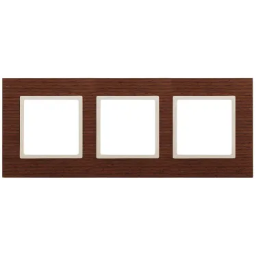 Рамка на 3 поста, дерево, Эра Elegance, дуб+сл.кость, 14-5303-09