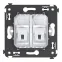 Avanti Розетка телефонная в стену двойная, ''Белое облако''
