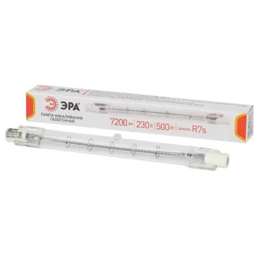 Лампа галогенная J118-500W-R7s-230V (галоген J118 500Вт нейтр R7s) (10/500/18000)