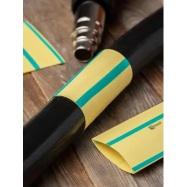 Трубка термоусаживаемая ТУТ нг 50/25 жел-зел рулон PROxima