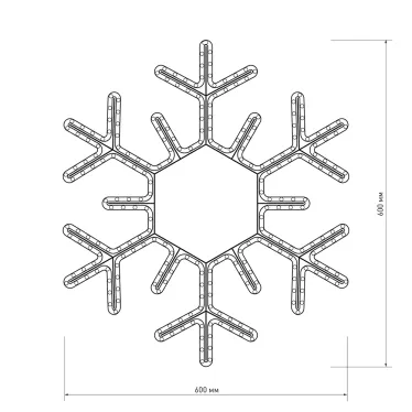 Фигура ARD-SNOWFLAKE-M5-600x600-360LED White (230V, 20W) | 025308 | Arlight