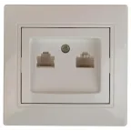 Розетка информационная 2xRJ45, СУ, Plano, сл.кость 1-304-02 Intro