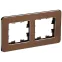 BRITE Рамка 2 поста РУ-2-1-Бр металл коричневый RE AL IEK