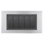 Рамка с суппортом на 5 узких модулей, S82C, нерж. сталь - графит (металл.им)