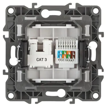 Розетка комбинированная RJ45+RJ11, Эра12, шампань, 12-3109-04