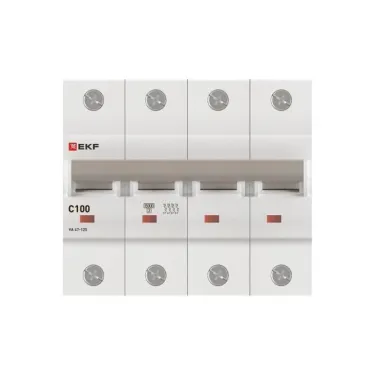 Автоматический выключатель ВА 47-125 4P 100А (C) 15кА PROxima