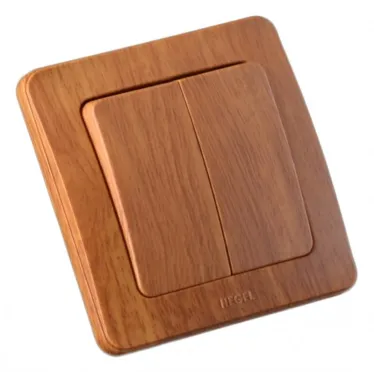 Выключатель двухклавишный скрытый дуб 16А