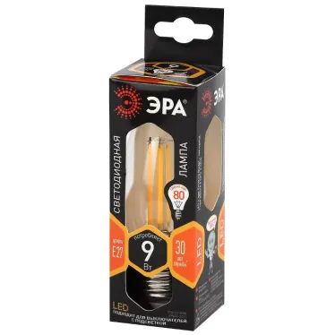 Лампа светодиодная F-LED B35-9w-827-E27 (филамент, свеча, 9Вт, тепл, E27) (10/100/5000)