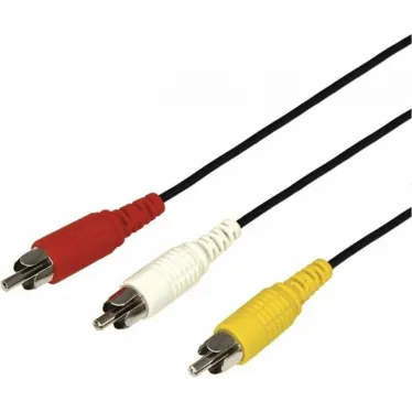 Шнур 3 RCA - 3 RCA, 1.5 м., черный