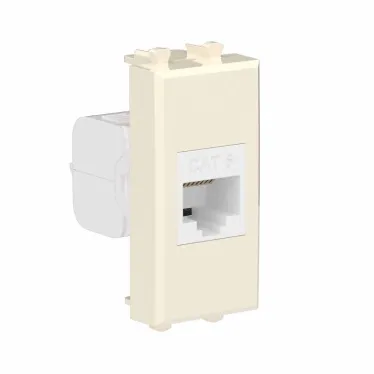 Avanti Компьютерная розетка RJ-45 без шторки модульная, кат.6, Ванильная дымка, 1 модуль