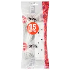 Удлинитель без зазeмл., 2х1мм2, 10А, ПВС, 3гн, 1,5м (20/600) U-3-1,5m-2x1