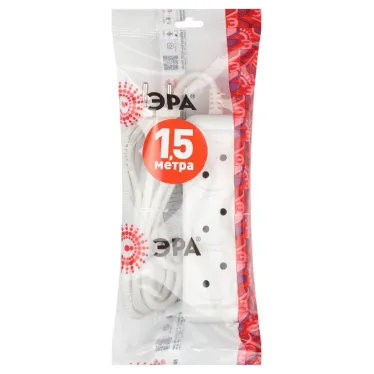 Удлинитель без зазeмл., 2х1мм2, 10А, ПВС, 3гн, 1,5м (20/600) U-3-1,5m-2x1