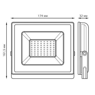 Прожектор светодиодный  Elementary 50W 4475lm 4000К 200-240V IP65 черный LED 1/10 | 613100250 | Gauss