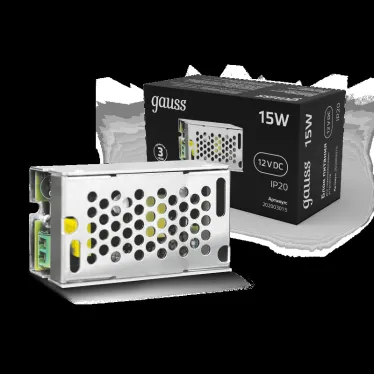 Блок питания для светодиодной ленты 15 Вт AC 100-264В Uвых 12В IP20 77х48х20мм Black Gauss