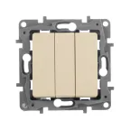 Etika Слоновая кость Выключатель 3-клавишный, 10А, автозажимные клеммы | 672313 | Legrand