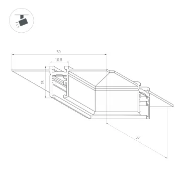 Трек MAG-TRACK-2538-1000 (BK) (arlight, IP20 Металл, 3 года) | 034227 | Arlight