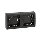 Рамка на 2 поста горизонтальная 75х146 мм, S73L, графит