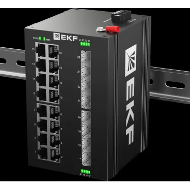 Коммутатор промышленный неуправляемый U-8GX/SFP-16GT, 8 портов 1000Base-X SFP, 16 портов 10/100/1000Base-T(X) RJ45, монтаж на динрейку TSX EKF
