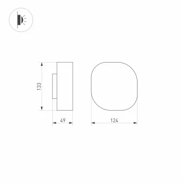Светильник LGD-SWAMP-WALL-7W Warm3000 (GR, 93 deg, 230V) (Arlight, IP65 Металл, 3 года) | 030001 | Arlight