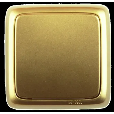 Выключатель одноклавишный наружный с изоляционной пластиной золото 10А