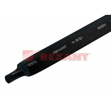 Термоусаживаемая трубка 9,0 4,5 мм, черная, упаковка 50 шт. по 1 м, REXANT