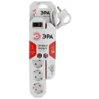 Сетевой фильтр USF-5es-5m-W с базовой защитой с заземлением с выключателем 5 розеток 5м 10А белый