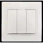 Выключатель ВС10-3-0-ККм 3 клавиши 10А Кварта кремовый