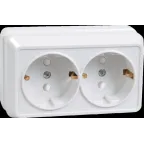 Розетка двойная с заземлением со шторками 16А