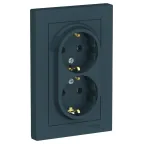 Розетка ATLASDESIGN двойная с заземлением 16А в сборе изумруд
