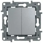 ETIKA Выключатель двухклавишный автоматические клеммы 10 AX 250 В алюминий